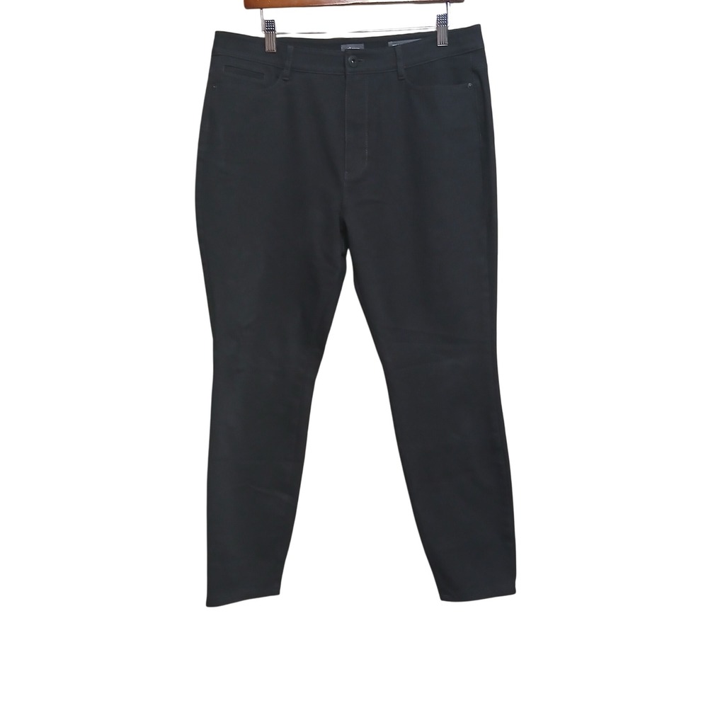 J.Jill Premium-Flex High-Rise Leggings‎ Black Denim Pants Size 14